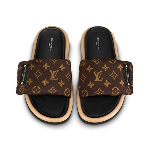 louis vuitton pool slides black